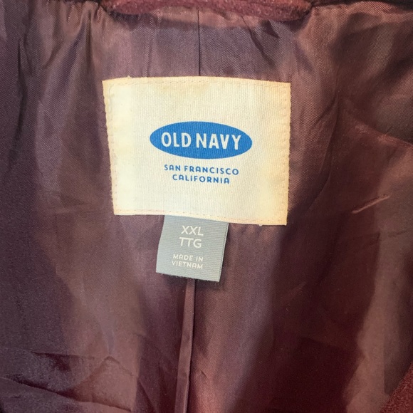 Old Navy Maroon Pea Coat High Collar - Picture 7 of 10